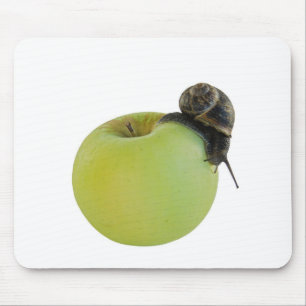 Schnecke und Apfel Mousepad