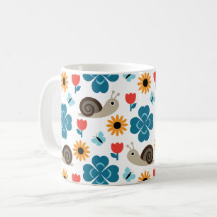 Schnecke und Klee Nahtloses Muster Kaffeetasse