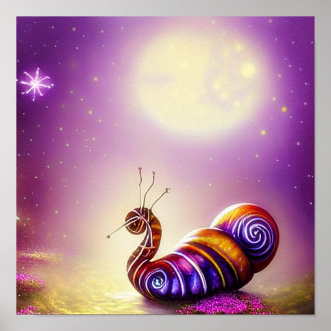 Schnecke und Mond Poster (Vorne)