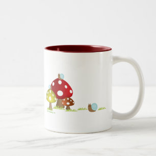 Schnecke-und Pilz-Tasse Zweifarbige Tasse