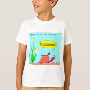 Schnecken-Fahrt auf Schnecke-Cartoon T-Shirt