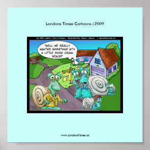 Schnecken-Immobilienverkauf Lustiges Cartoon-Poste Poster