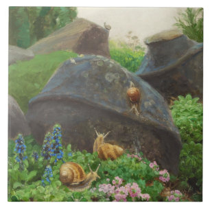 Schnecken in einem Rockgarten (von H.A. Brendekild Fliese
