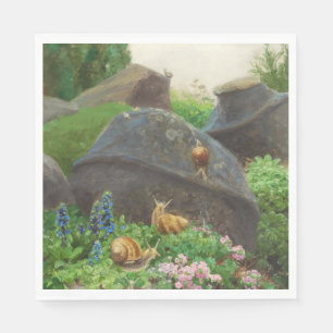 Schnecken in einem Rockgarten (von H.A. Brendekild Serviette