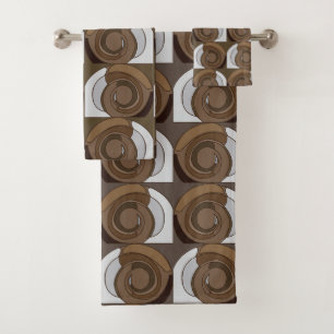Schnecken Muscheln Abstraktes Muster Badhandtuch Set