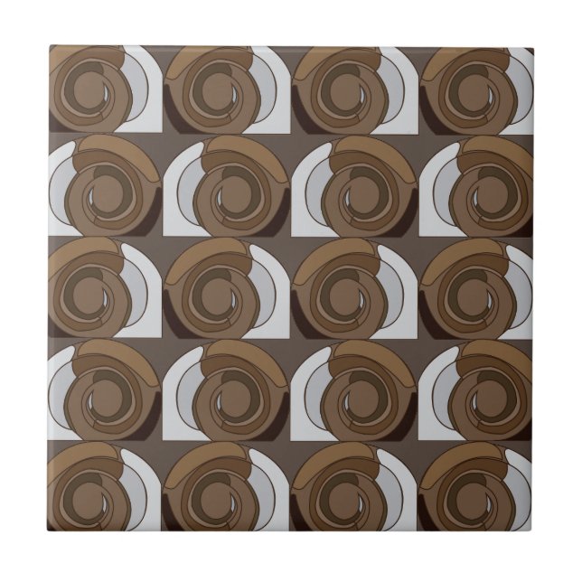 Schnecken Muscheln Abstraktes Muster Fliese (Vorderseite)