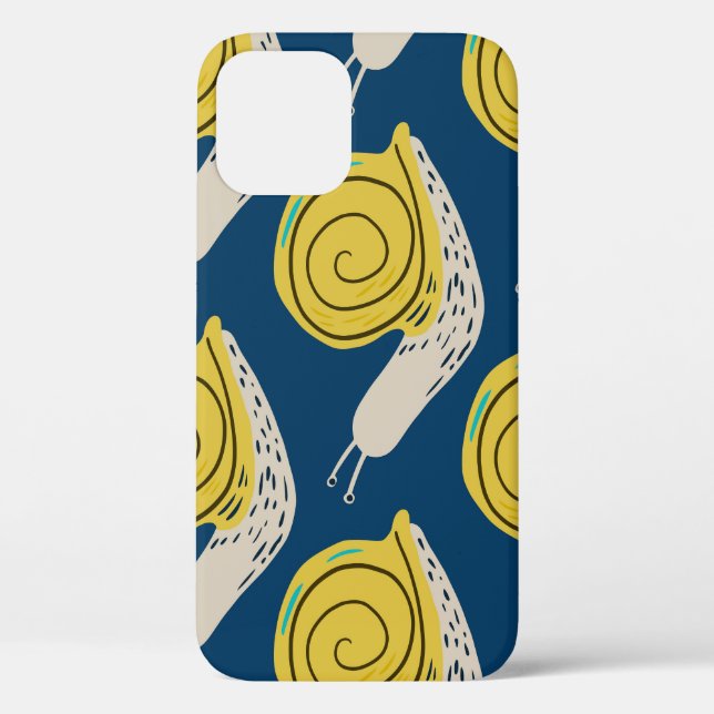Schnecken Silhouetten: gelb, rosa Muster. Case-Mate iPhone Hülle (Rückseite)