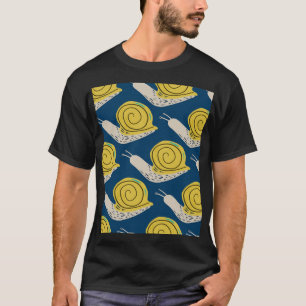 Schnecken Silhouetten: gelb, rosa Muster. T-Shirt