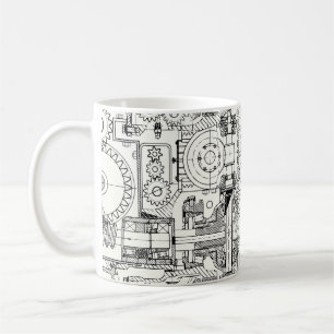 Schneckengetriebe: Nahtlose technische Maschine. Kaffeetasse
