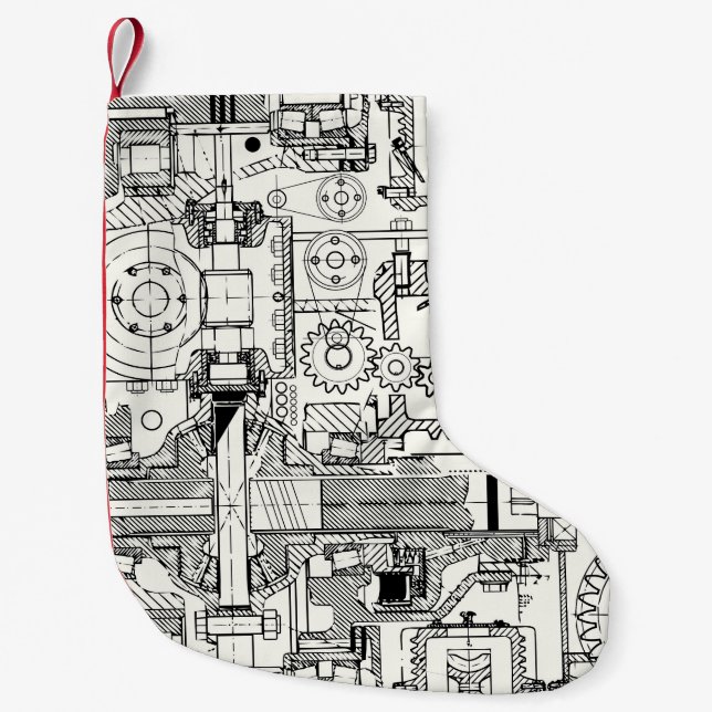 Schneckengetriebe: Nahtlose technische Maschine. Kleiner Weihnachtsstrumpf (Vorderseite)