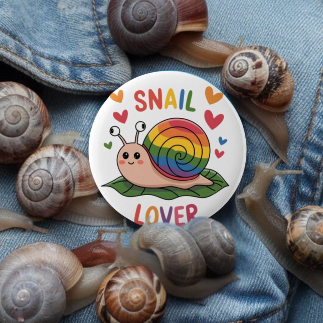 Schneckenliebhaber niedliche, farbenfrohe Schnecke Button (Von Creator hochgeladen)