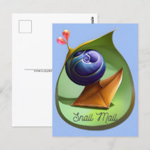 Schneckenpost, Postkarte für Postüberquerung