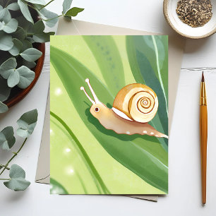 Schneckenpost   Wasserfarben-Natur Postkarte