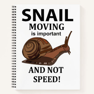 Schneckentier Illustration Typografie Schnecke Notizbuch