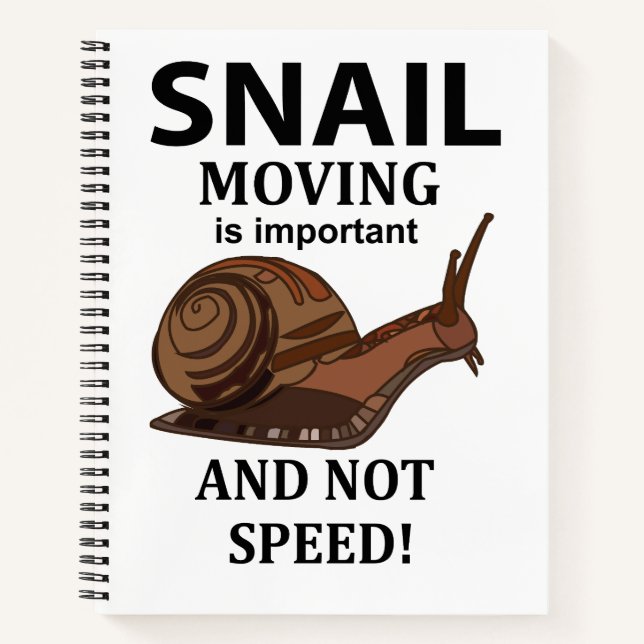 Schneckentier Illustration Typografie Schnecke Notizbuch (Vorderseite)