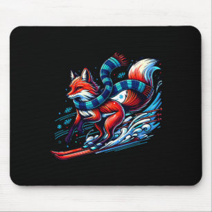 Schnee-Abenteuer-Fuchs-Ski-Spaß Mousepad