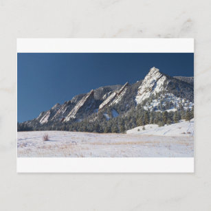 Schnee abgewischtes Flatirons Boulder Colorado Postkarte