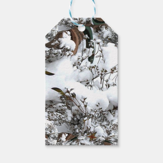 Schnee-Abstrakt Geschenkanhänger (Vorderseite)