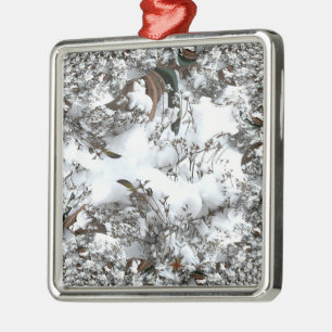 Schnee-Abstrakt Silbernes Ornament