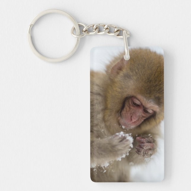 Schnee-Affe Babyjapanischer Macaque-| Schlüsselanhänger (Vorderseite)