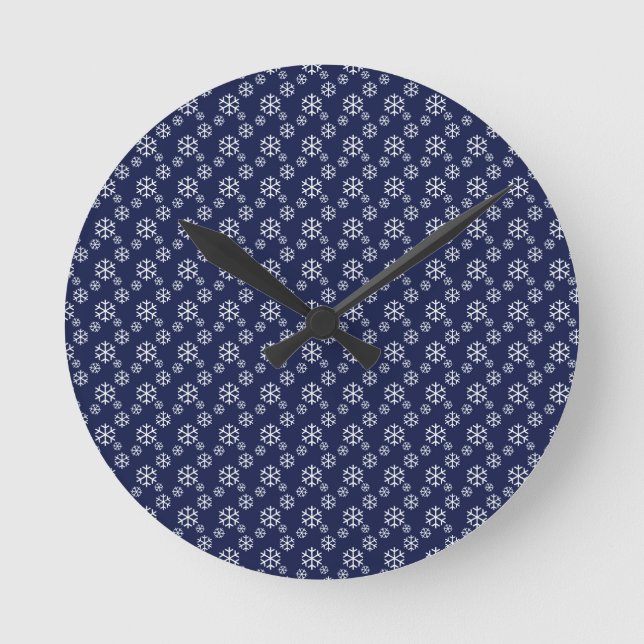 Schnee am Heiligabend Runde Wanduhr (Vorderseite)