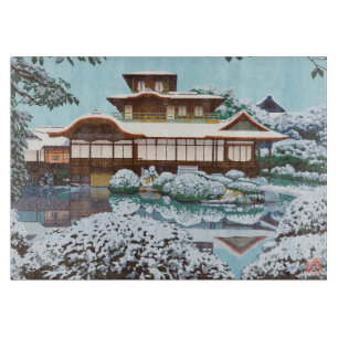 Schnee an der japanischen Winterlandschaft Schneidebrett