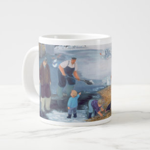 Schnee auf dem Bauernhof Jumbo-Tasse