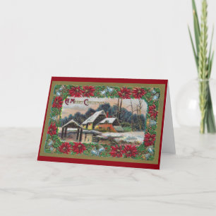Schnee auf dem Bauernhof Vintage Weihnachten