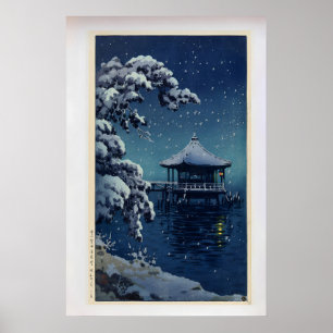 Schnee auf dem Ukimido in Katada von Tsuchiya Koit Poster