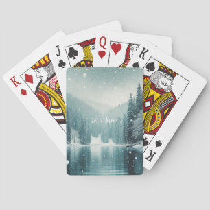 Schnee auf dem winterlichen Bergsee Spielkarten