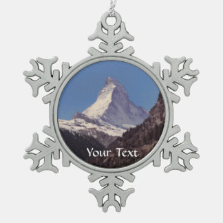 Schnee auf Matterhorn-Gebirgshängender Verzierung Schneeflocken Zinn-Ornament