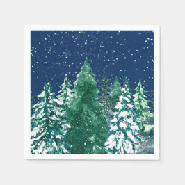 Schnee auf Pinien Serviette