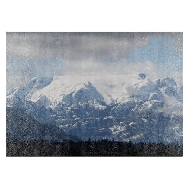 Schnee auf Queneesh Glacier Comox Vancouver ist Ka Schneidebrett (Vorderseite)