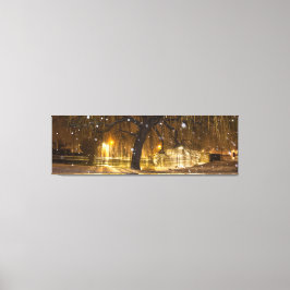 Schnee auf Willow und Chinesische Brücke, Godmanch Leinwanddruck