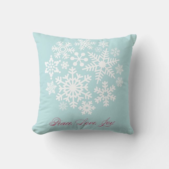 Schnee-Aufregungs-(personalisiertes) quadratisches Kissen (Vorderseite)