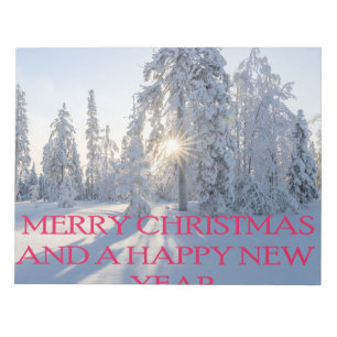 SCHNEE, BÄUME, DIE SONNE, BEREIT FÜR CHRISTMAS NOTIZBLOCK