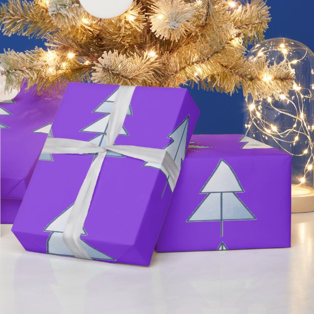 Schnee Bäume Eleganter Winter Geschenkpapier (Feiertage)