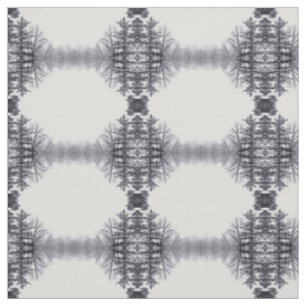 Schnee-bedeckte Bäume und Hexagon-Foto-Gewebe Stoff