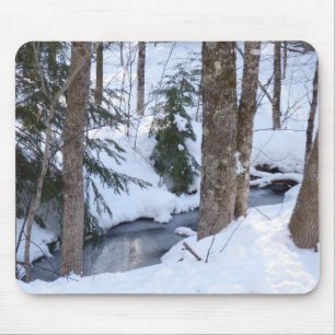 Schnee bedeckte Holz Mousepad