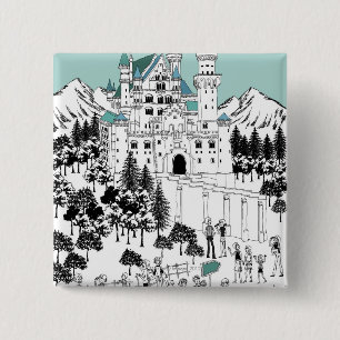 Schnee bedeckte Schloss Button
