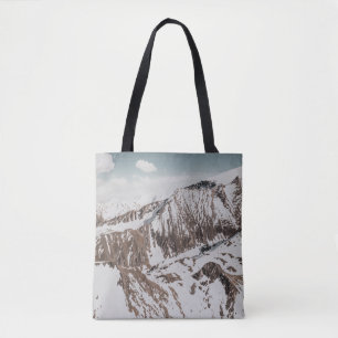 SCHNEE BEDECKTER BERG UNTER WEISSEN SCHWEINEN TASCHE