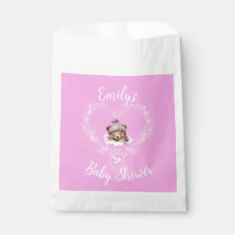 Schnee begeistert Pink Teddy Bear Baby Dusche Geschenktütchen