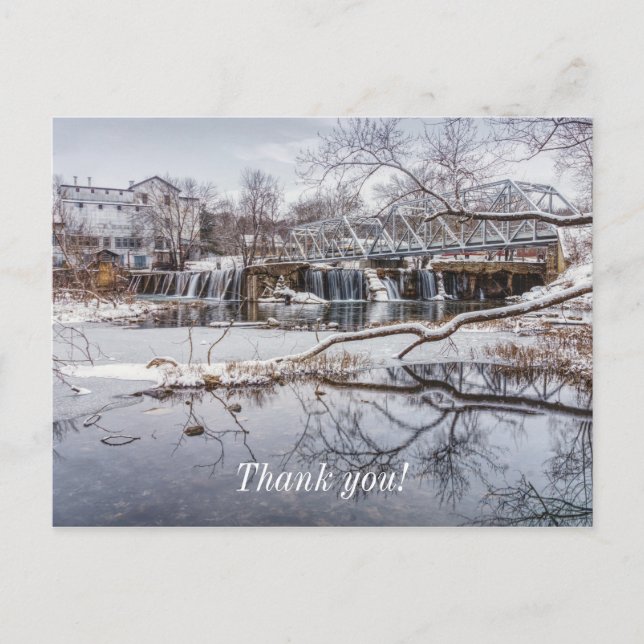 Schnee bei Finley Dam Danke, Postkarte (Vorderseite)