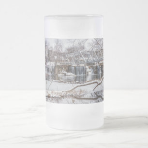 Schnee bei Finley Dam Mattierte Glasbierbläser Tas Mattglas Bierglas