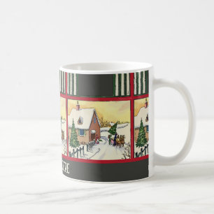 Schnee bei Weihnachten, Vintager Stil, Text hinzuf Kaffeetasse
