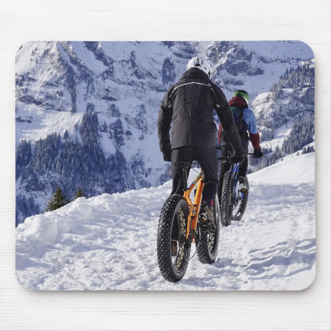 Schnee, Berg, Fett-Bike Mousepad (Vorne)
