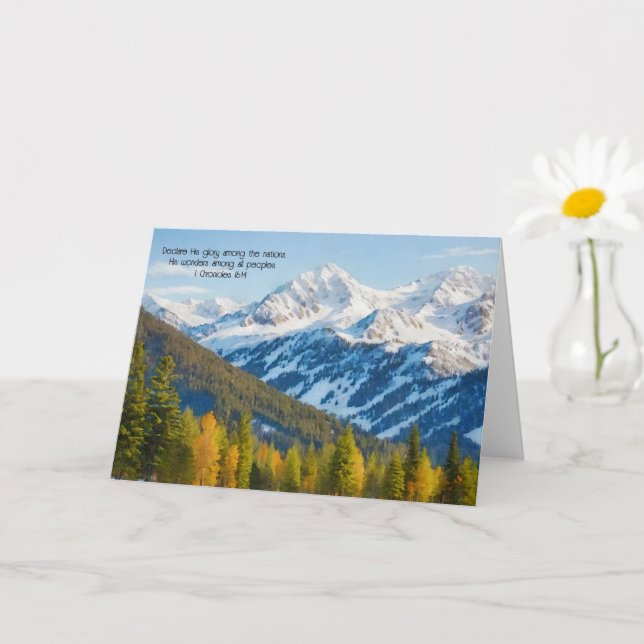 Schnee Berge Bäume Hügel Bibel Verse Art: Karte (Kleine Pflanze)