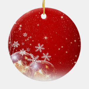 Schnee blättert am Weihnachten ab Keramikornament