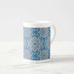 Schnee-Blume, Blumenmuster, blaue und graue Schnee Prozellantasse