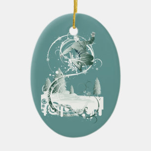 Schnee-Boarding-Verzierung Keramikornament
